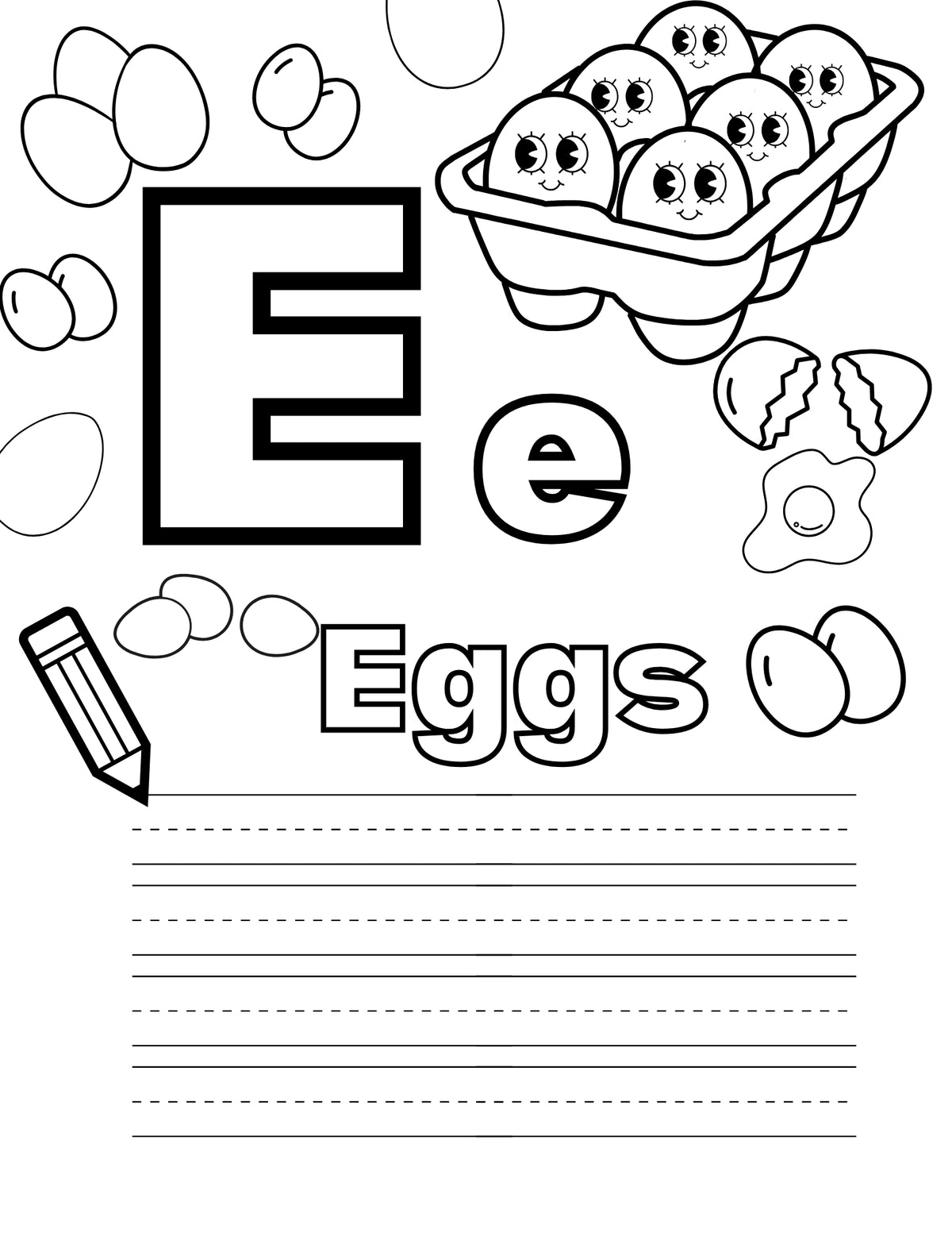 All About Food: ABC's & 123's Coloring Book for Kids